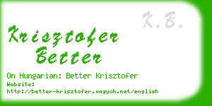 krisztofer better business card